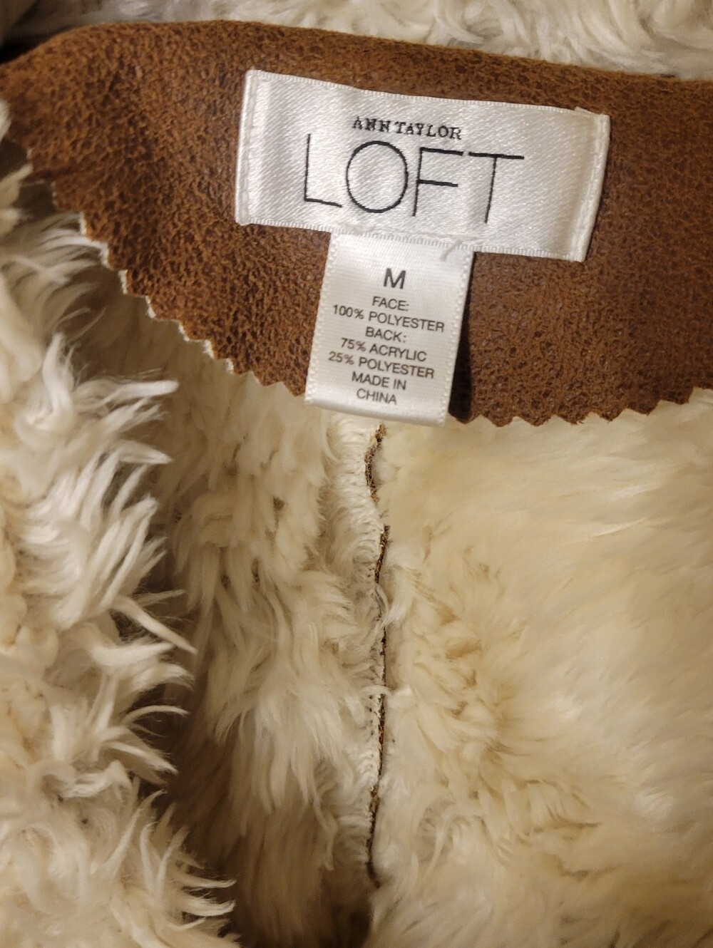 Women's Tan Faux-Suede Double-Breasted Shearling Jacket - Picture 2 of 11